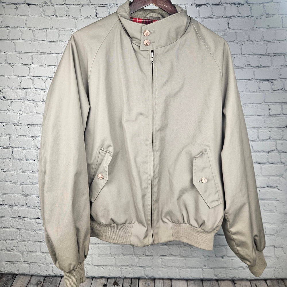 Vintage Pro-Celebrity Tan Harrington Jacket Plaid Lined Golf Bomber Mens Large